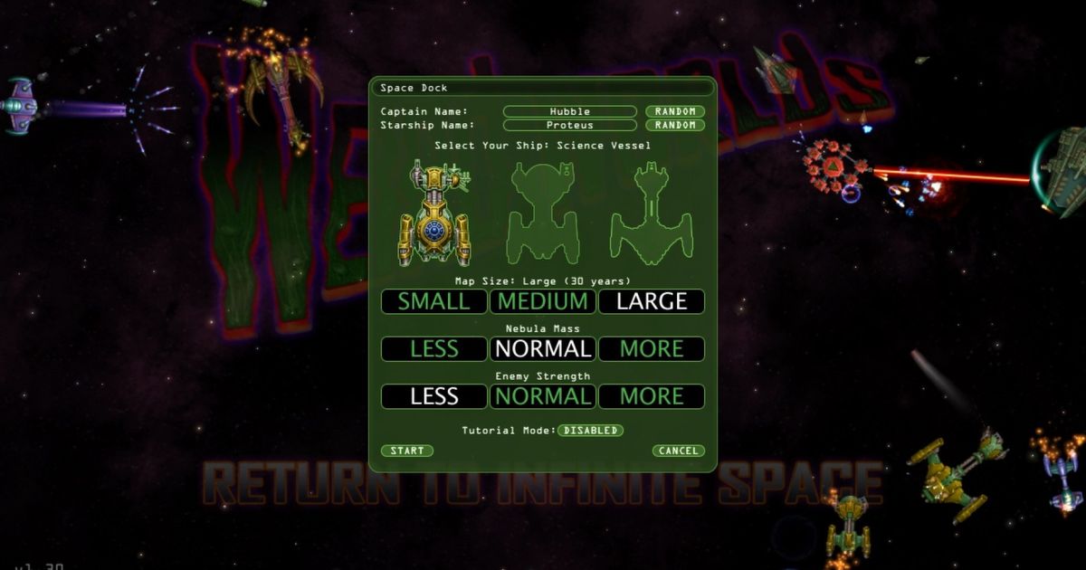 Weird Worlds Return to Infinite Space