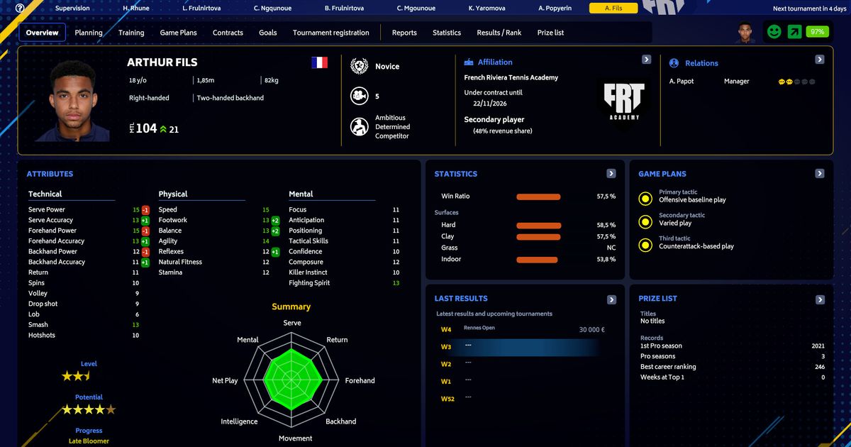 Tennis Manager 2023