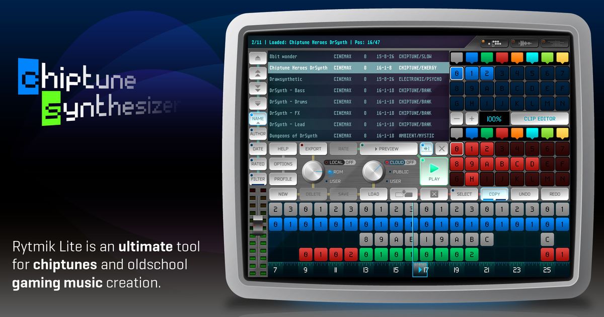 Rytmik Lite Chiptune Synthesizer