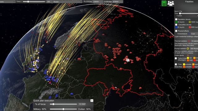 Nuclear War Simulator — скриншот 1