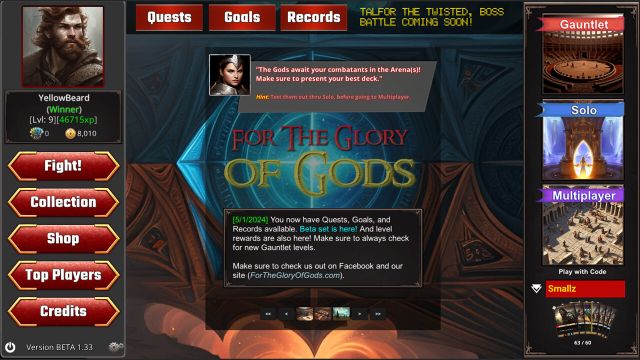 For the Glory of Gods TCG — screenshot 1