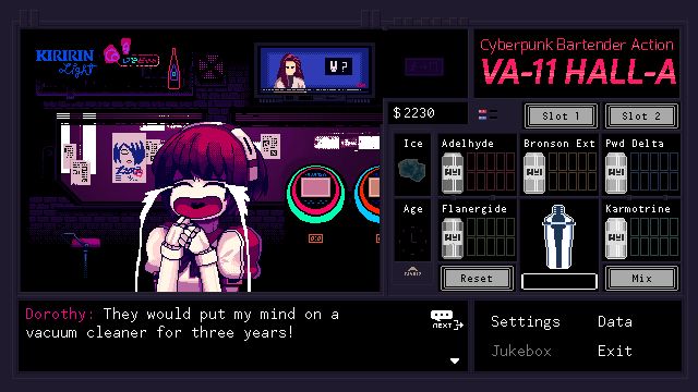 VA 11 Hall A Cyberpunk Bartender Action — скриншот 1