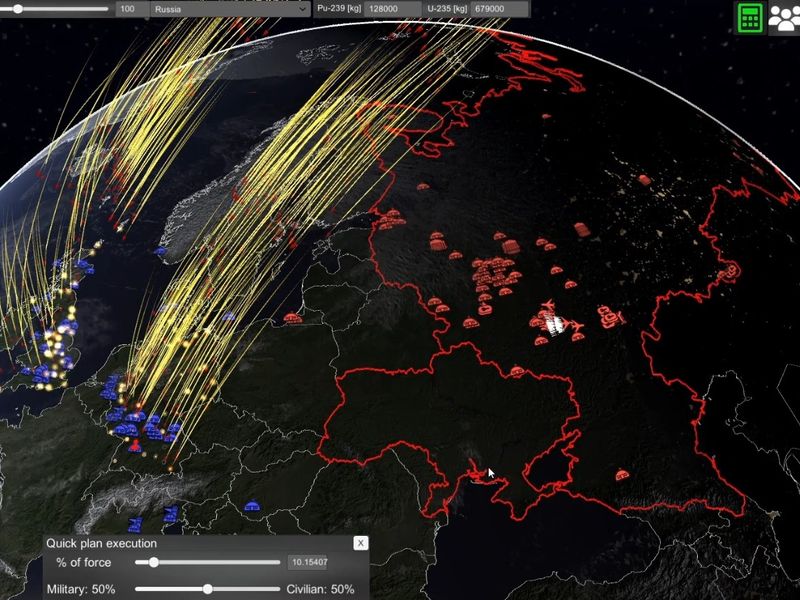 Скриншот 1 — Nuclear War Simulator