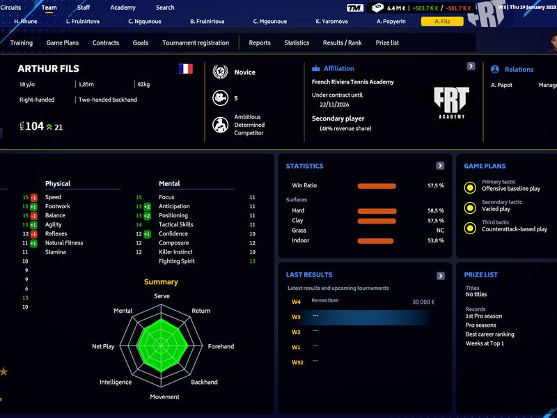 Tennis Manager 2023 — скриншот 1
