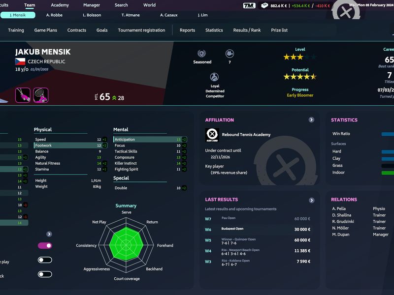 Tennis Manager 2024 — скриншот 1