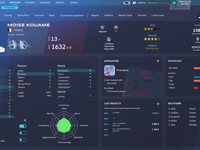 Tennis Manager 25 — скриншот 1