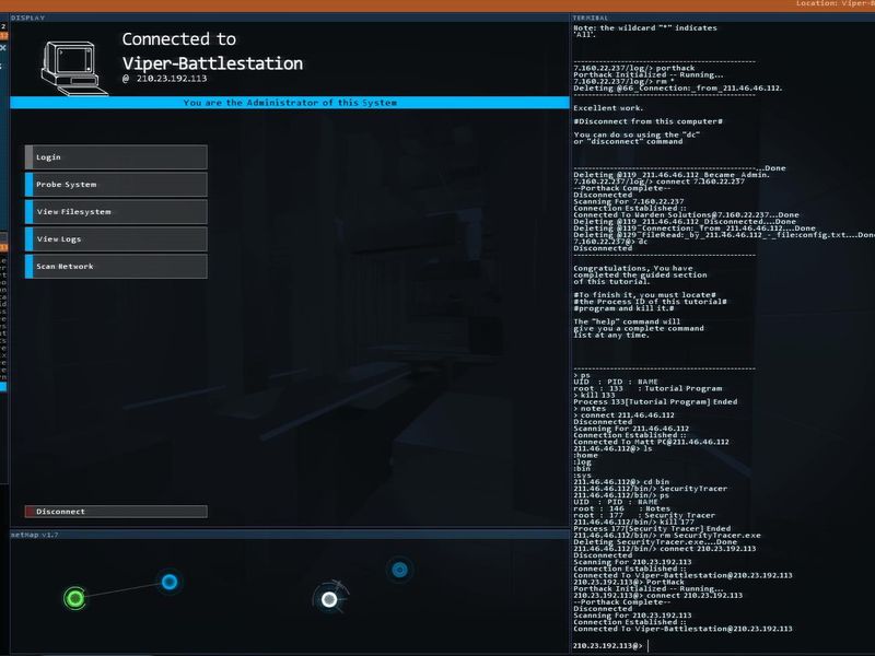 Скриншот 1 — Hacknet