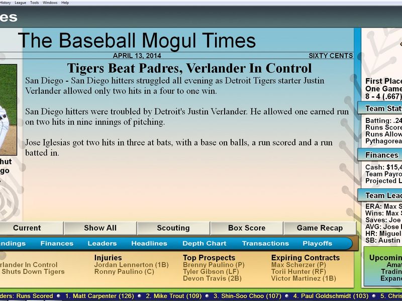 Baseball Mogul 2015 — скриншот 4
