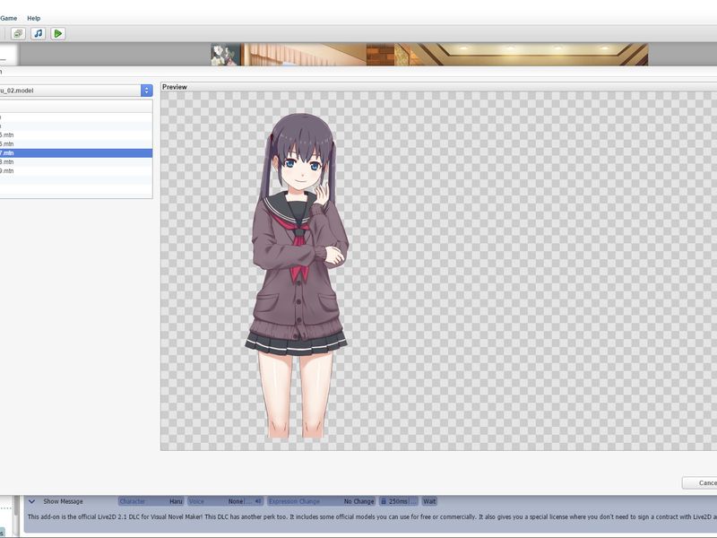 Visual Novel Maker + Live2D — скриншот 2
