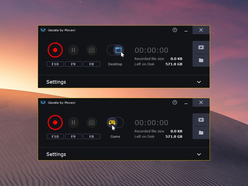 Gecata by Movavi 5 Game Recording Software — скриншот 1